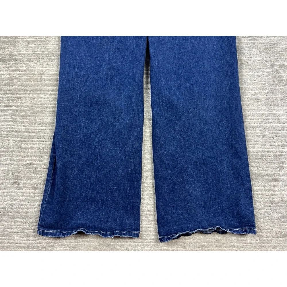 Fashion Wear Jeans Womens‎ XL Blue Denim Flare Destroyed Cotton Blend